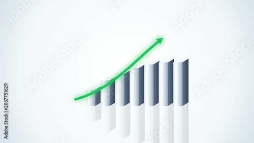 Upward Trending Financial Bar Chart Graphic Representing Business Growth and Economic Success