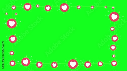 Animated heart pattern on green background