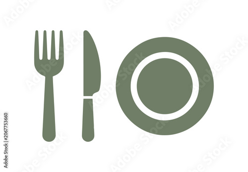 Classic Series featuring Icons of Fork, Knife, and Plate
