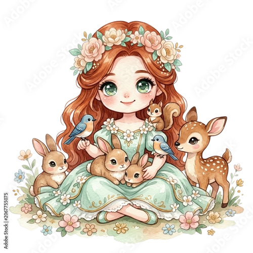 Cute Fairytale Clipart PNG | Isolated on White Background