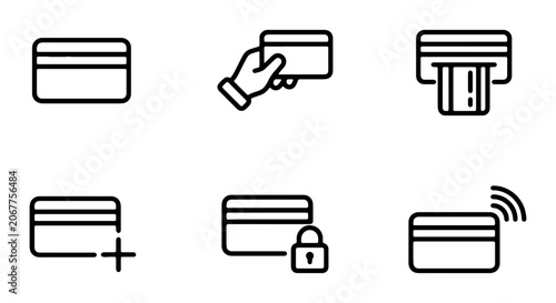 Photos Credit Card Icons, Payment Symbols, Financial Transactions, Secure Transactions,