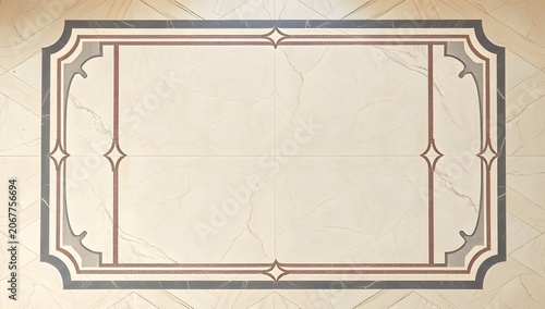 Vintage Art Deco Marble Floor Cream Grey Stone Antique Tile Pattern Luxury Classic Background