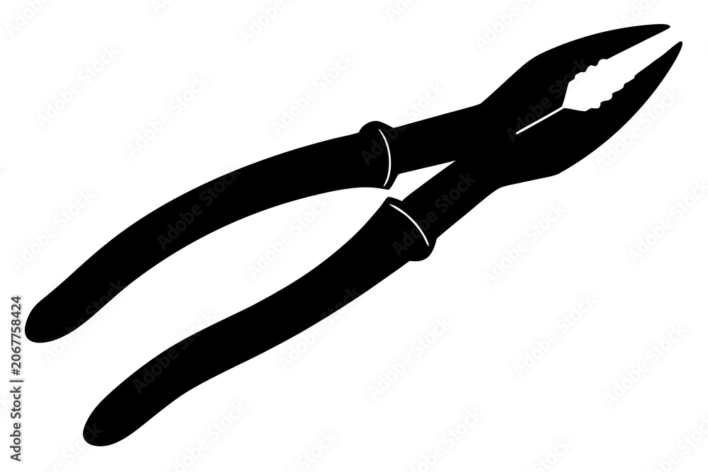 Obraz premium pliers silhouette vector, pliers icon vector