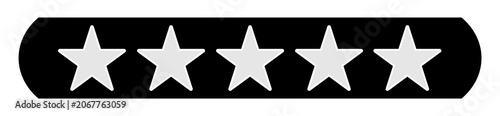 Schwarzer Button: Bewertung 0 Sterne - Stern Icons