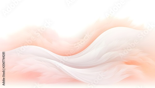 Abstract pink and white waves flowing on white background