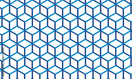 Seamless blue geometric pattern with triangles, hexagon grid structure and modern abstract wallpaper design