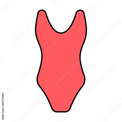 Colored outline swimsuit icon representing swimming activities, beachwear, and summer vacations.
