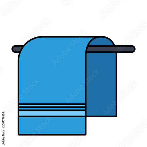 Colored outline towel icon representing beach accessories, swimming activities, and vacation essentials.
