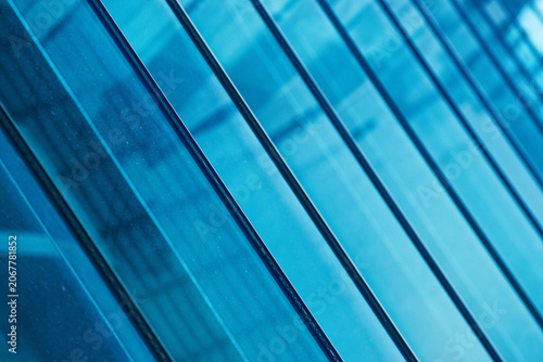Angled glass panels