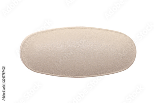 Tableau sur toile Cream colored medicine tablet isolated on white background with clipping path