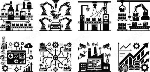 Foto Space Tourism and Astronaut Training Silhouette Set Featuring Space Travel Exploration Zero Gravity and Education