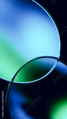 Teal glass curves with soft premium reflective gradient glow.