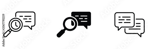 Картината върху платно Search Conversation Icon Representing Communication Insight Hidden Connections M