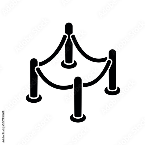Fotografie Black rope fence barrier entrance.