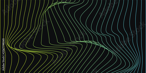 Abstract Wavy Lines Gradient Pattern.