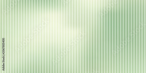 Corrugated, fluted dark green glass vector texture. Ribbed plastic gradient background