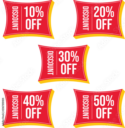 Promotional discount badges set for retail shop and e-commerce