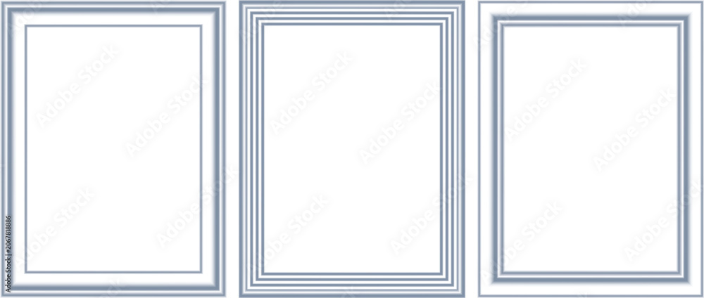 Fototapeta premium Minimal White Wooden Square Frame Set with Layered Decorative Molding and Subtle Shadow Detail Isolated on Light Background for Interior Trim, Border Design and Architectural Mockup Collection