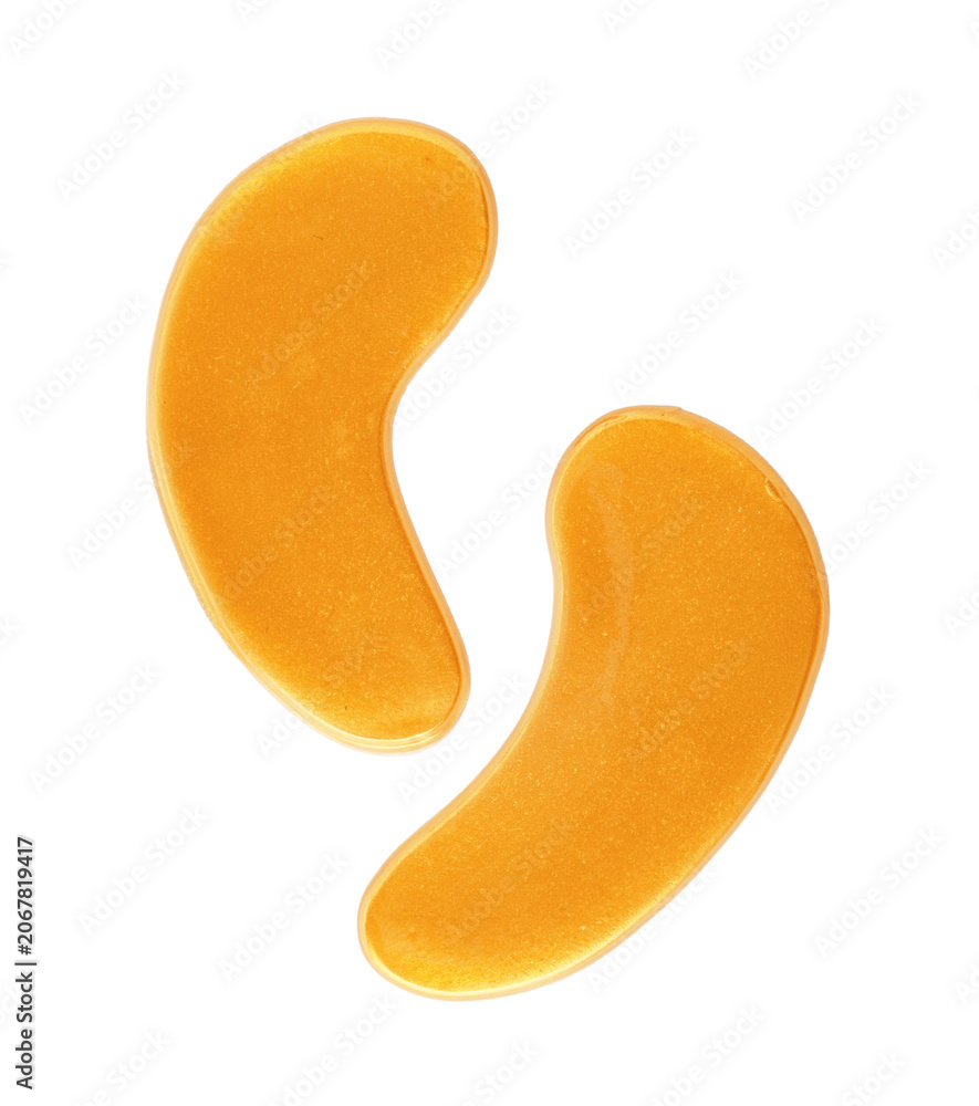 Fototapeta premium Orange hydrogel under eye patches hydrating skincare
