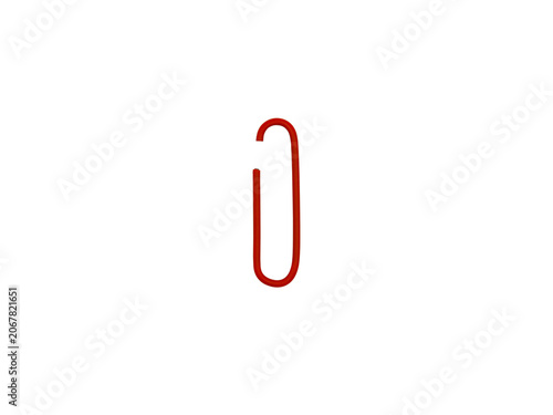 red paper clip isolated
