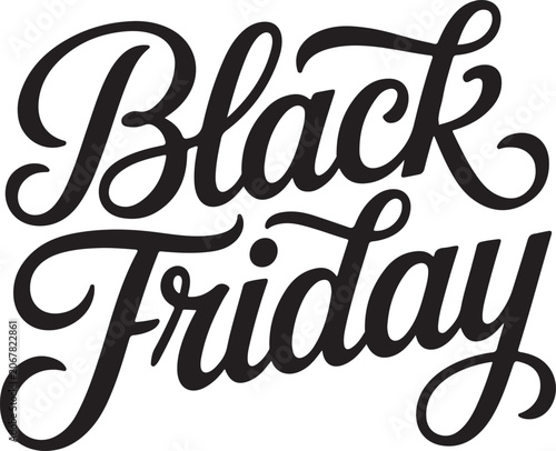 Black Friday Calligraphy on White Background
