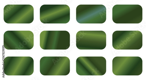 Obraz na plátně Gold green foil texture gradation background set