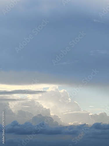 Moody Blue Grey Clouds Backlit by Fading Daylight