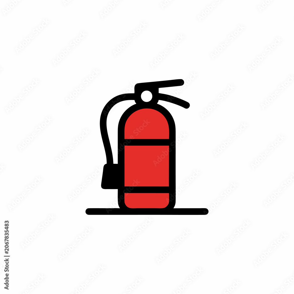 Obraz premium Fire Extinguisher Icon Flat Design Symbol