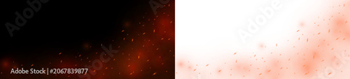 Fényképezés Fiery spark particles PNG isolated on transparent background with glowing fire e