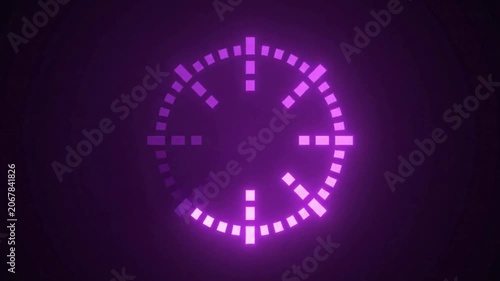 Glowing purple circular equalizer or digital audio wave