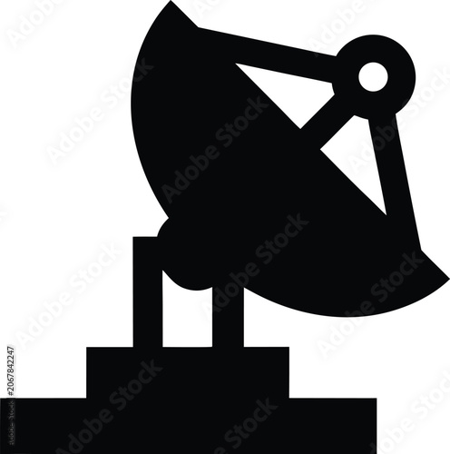 ground station icon Black silhouette vector illustration on transparent background