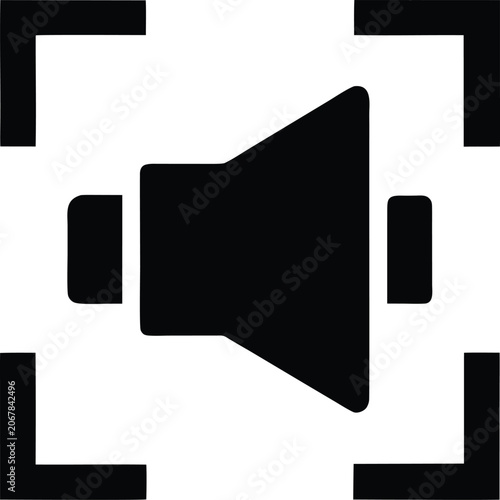 focus mode toggle icon Black silhouette vector illustration on transparent background