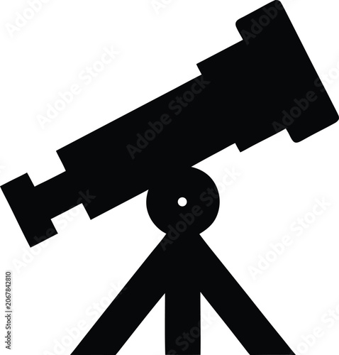 earth observation icon Black silhouette vector illustration on transparent background