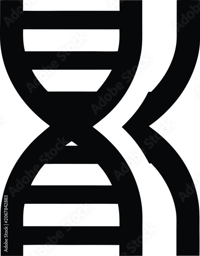 dna sequencing icon Black silhouette vector illustration on transparent background