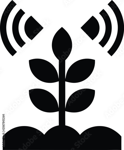 cellular agriculture icon Black silhouette vector illustration on transparent background