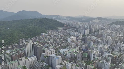 Aerial View of Residential Area with Apartment and Villa Complex near Seoul National University Station