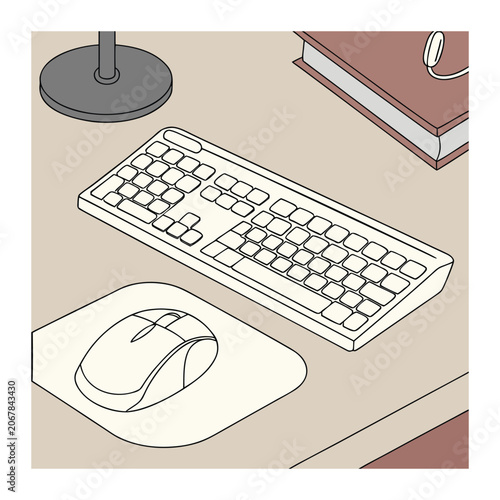 Mouse and keyboard on desk