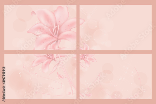 Beautiful Elegant Lily Flowers Background Vector Illustration