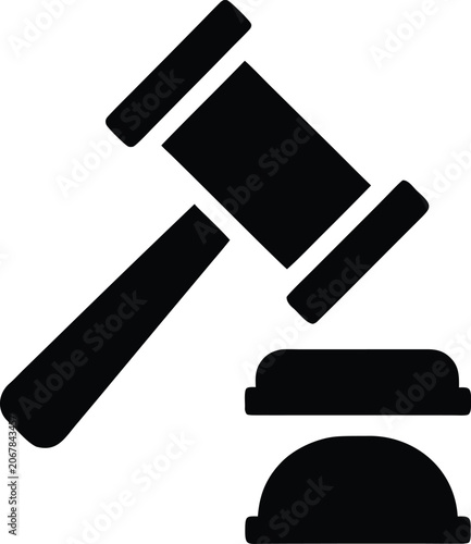 attention auction icon Black silhouette vector illustration on transparent background