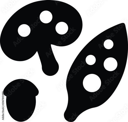 alternative protein icon Black silhouette vector illustration on transparent background