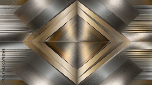 Brushed metal geometric diamonds