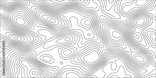 Abstract white contour wave lines topographic background, lines map seamless pattern, modern wallpaper texture and realistic design used for banner and posters, mountain relief geographic pattern.