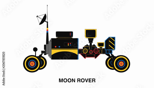 Photos Very beautiful realistic vector illustration of a MOON ROVER featuring detailed