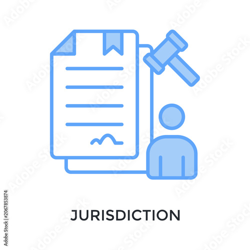 Photos Jurisdiction Icon Lineal Blue Style