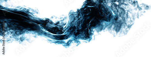 Electric ribbon flicker shaping fluid storm contours, isolated on white background