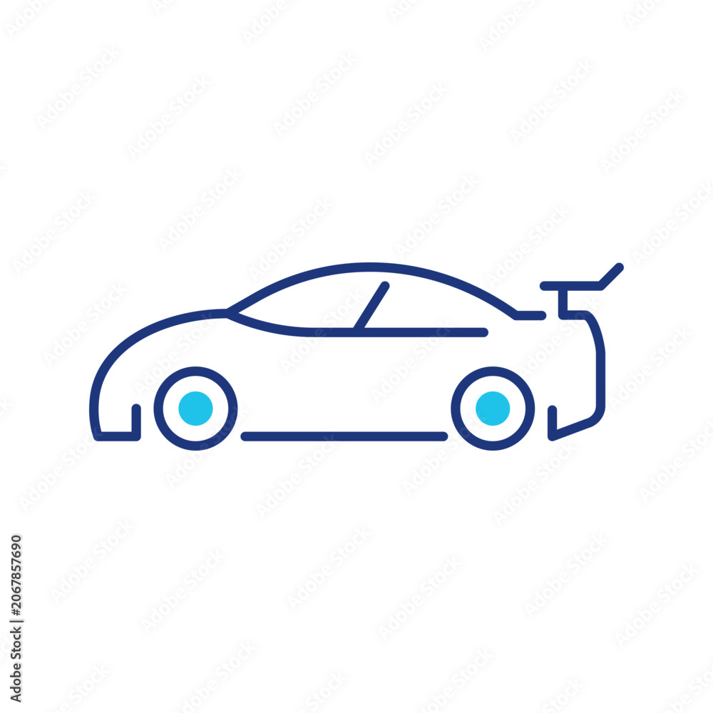 Obraz premium Race car icon. Transport and motorsport line symbol. Color.