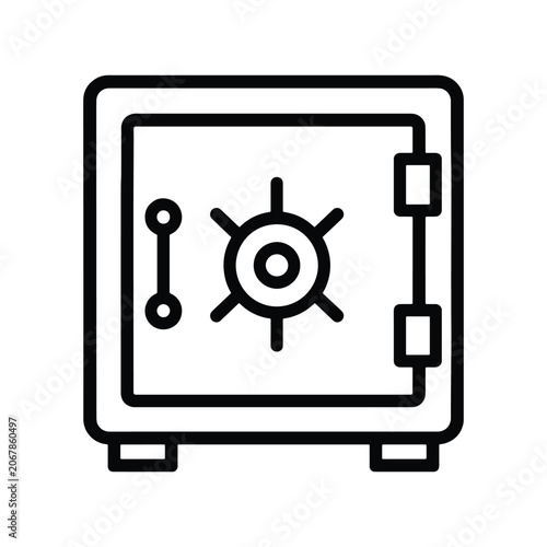 Secure Vault Clean Line Art Icon Design Collection