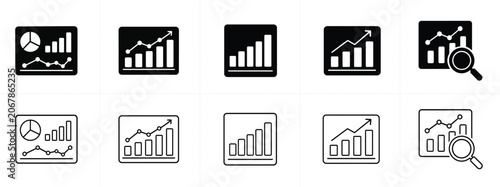 Business Analytics Dashboard and Data Analysis Icons Collection