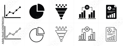 Marketing Analytics and Business Reporting Icons Collection