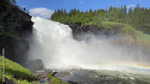 Tännforsen waterfall in Jamtland, Sweden